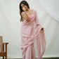 Vamsee Vijaysitara Baby Pink Organza Saree - Swadesiicart