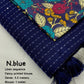 Nblue Linen Sequence Saree with Unstitched Blouse - Hiral Fashion | Swadesiicart