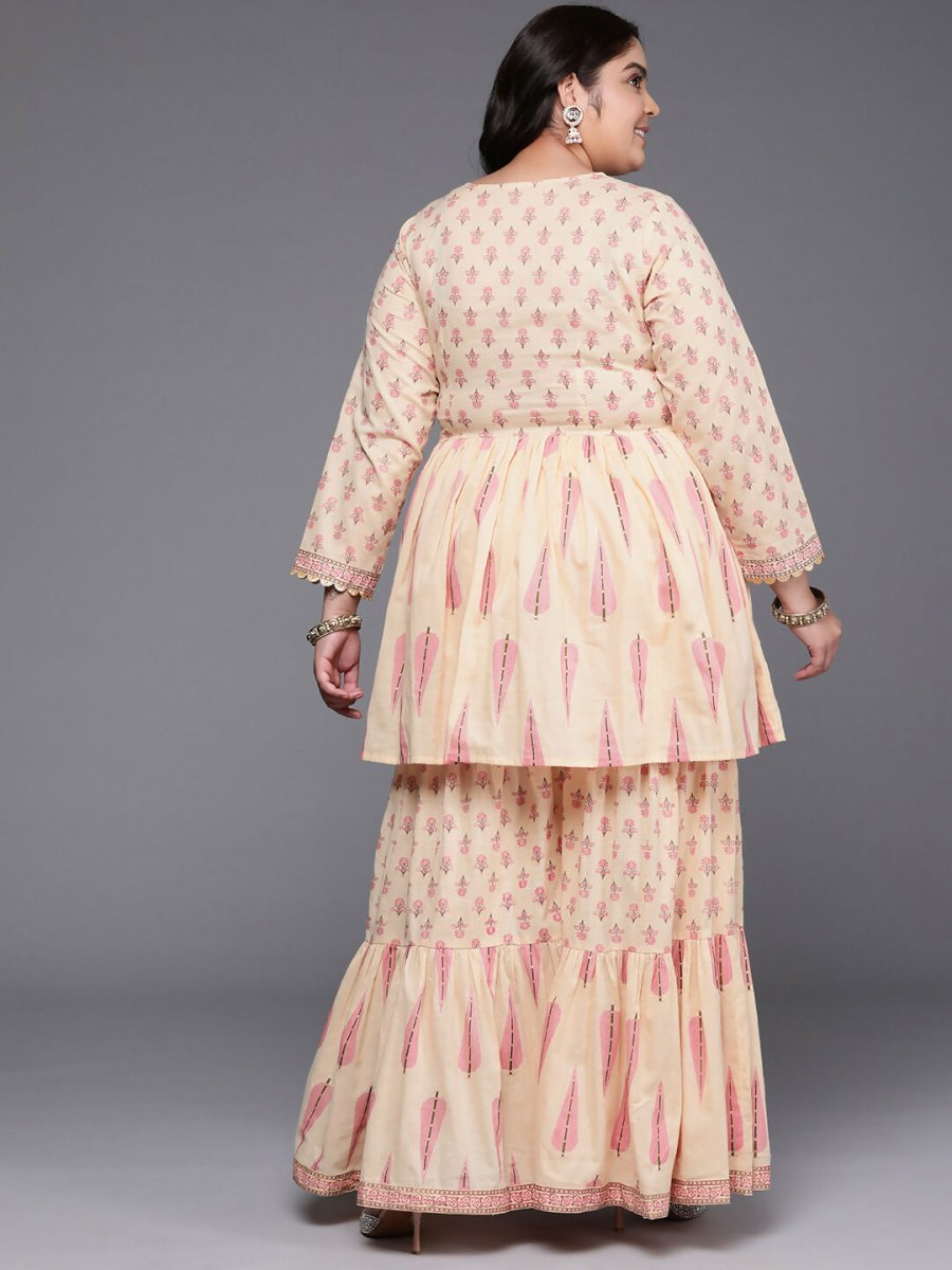 Ahalyaa Women's Traditional wear Co-ords - Tan - Swadesiicart