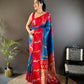 Joban Fashion Red Peacock,Butti Banarasi Silk Sarees | Swadesiicart