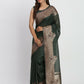 Shree Shyam Fashion Linen Cotton Dark Green Saree