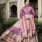 Wedding Designer Purple Soft Dola Silk Anarkali suit with Dupatta - Samanta - Swadesiicart