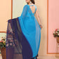 Blue Georgette Pedding Color Printed Ready To Wear Saree - Aalaya | Swadesiicart