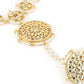 Women's Gold-Toned White Brass Kundan Gold-Polished Charm Bracelet - Ruby Raang - Swadesiicart