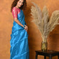 Very Much Indian Fusion Cotton Tissue Shimmer Saree - Light Blue | Swadesiicart