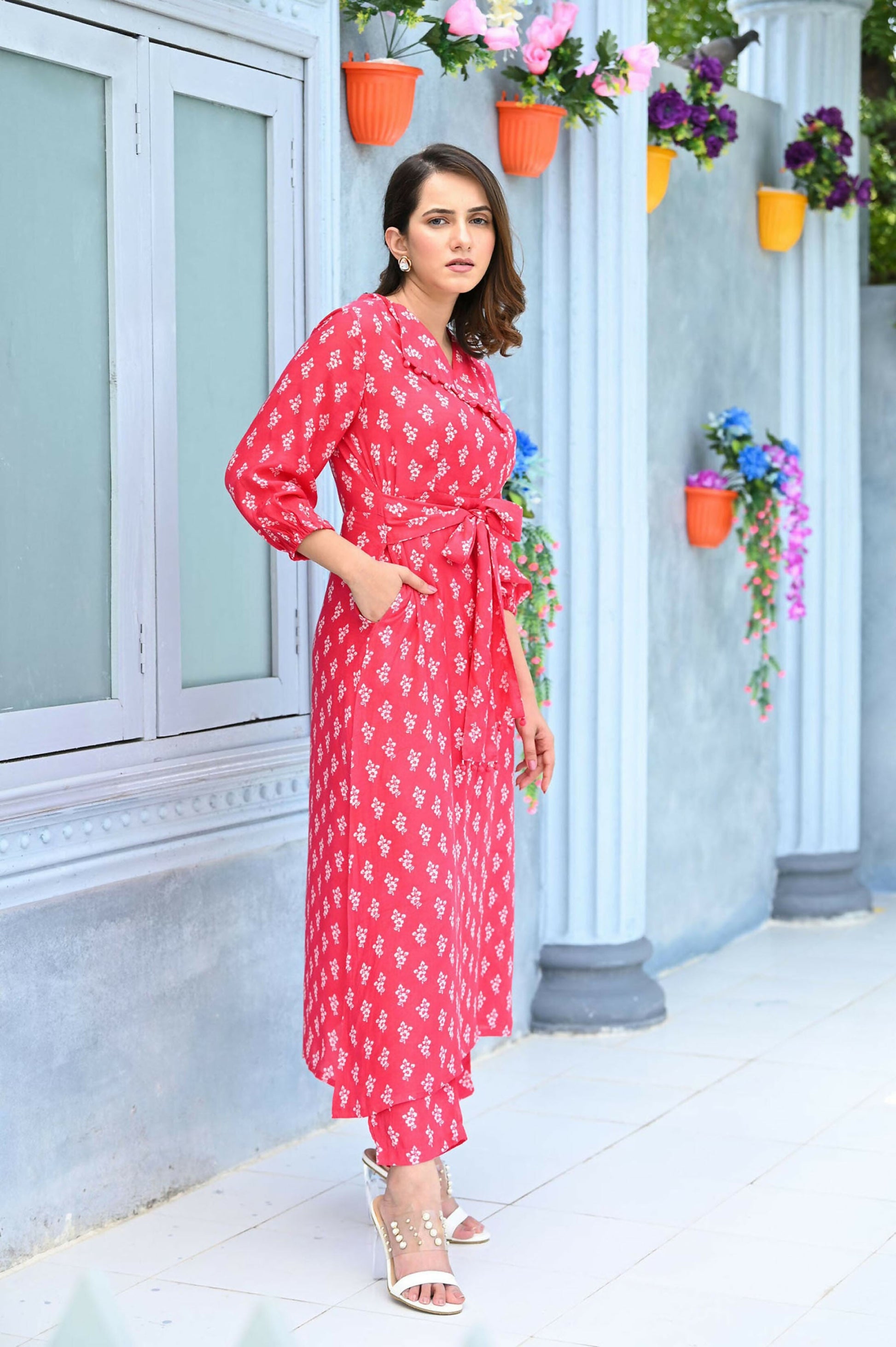 Jyoti Fashion Women's Pink Pure Muslin Heavy Digital Printed Kurta Pant Set | Swadesiicart