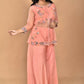 Morchari Women And Hand Embroidery Palazzo Set-Peach - Swadesiicart
