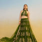 Aastha Fashion Mehandi Green Butterfly Net Tone To Tone Cotton Thread Work And Sequence Work Embroidery Wedding Wear Lehenga Choli