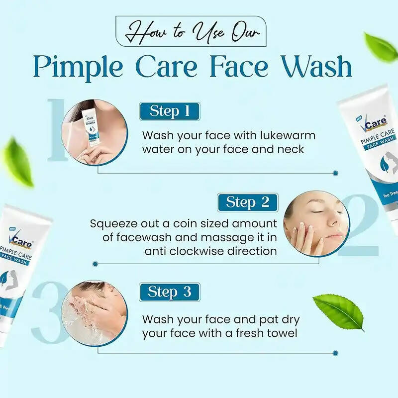 VCare Natural Pimple Care For Face Wash - Swadesiicart