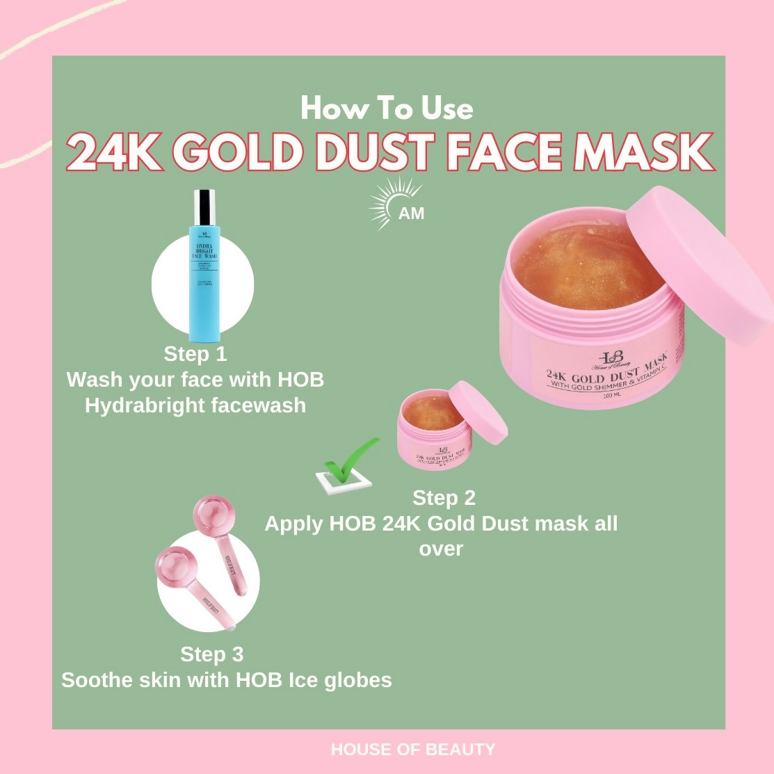 House of Beauty 24K Gold Dust Face Mask - Swadesiicart