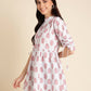 White Poly Rayon Digital Printed A-line Top - Tarini - Swadesiicart