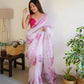 Vamsee Divisha White Organza Saree - Swadesiicart