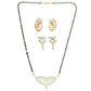 AanyaCentric Gold-Polished Mangalsutra with Pendant, 2 Pair Earrings
