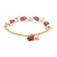 Women's Gold-Toned White Brass Kundan Gold-Polished Link Bracelet - Ruby Raang - Swadesiicart