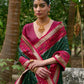 Vishnu Weaves Women's Bt-green Banarasi Silk Woven Saree with Blouse - Swadesiicart