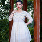 Aayaa Designer Multi Thread Hand Work Khadi Cotton One Piece Dress - Off White
