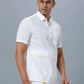 Ramraj Cotton Mens Half Sleeve Formal 100 % Cotton White Shirt | Swadesiicart