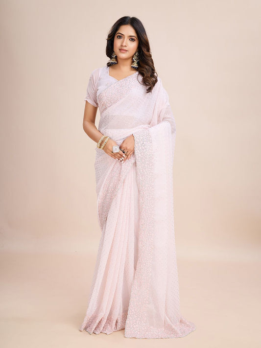 kasee Embellished Poly Georgette Ready to Wear Saree | Swadesiicart