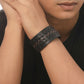 NVR Men's Set of 2 Black Leather Bracelet - Swadesiicart
