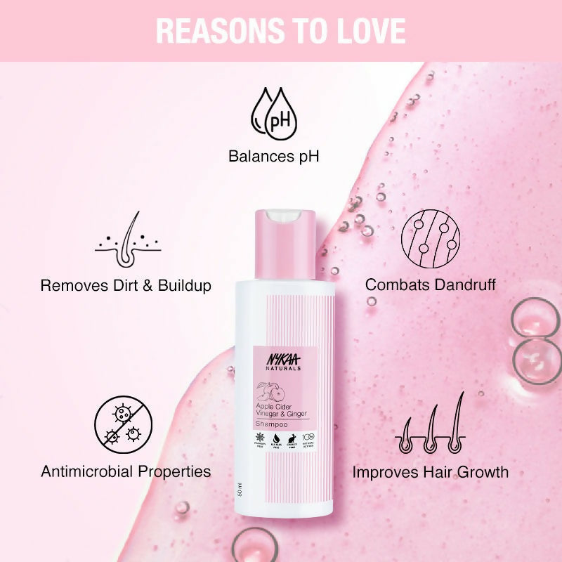 Nykaa Naturals Anti-Dandruff - Free Shampoo with Apple Cider Vinegar, Ginger & Tea Tree Oil - Swadesiicart