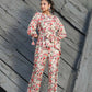 Women's Partywear Designer White & Multi Muslin co-ord set - Stylishta - Swadesiicart
