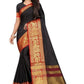 Vamika Banarasi Cotton Silk Weaving Black Saree (DOCTOR MOR BLACK) | Swadesiicart