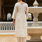 The52 White Women's Beautiful Viscose Chanderi Fabric Embroidered Work Straight Kurta Pant and Dupatta Set - Swadesiicart