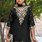 Anaita Black Chinon Readymade Palazzo Suit with Heavy Embroidery Work