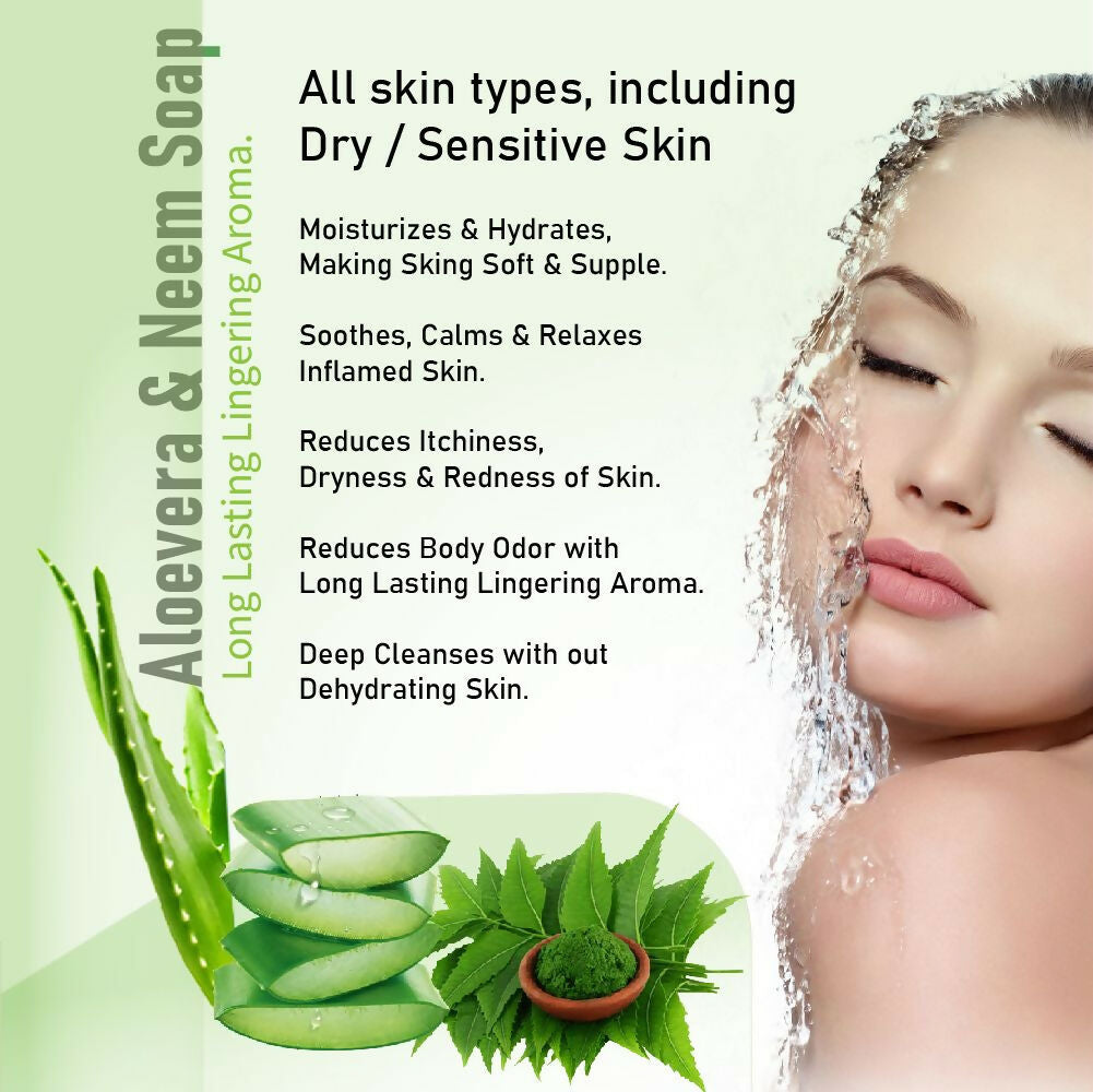 Prakriti Herbal Soap Aloevera and Neem - Swadesiicart