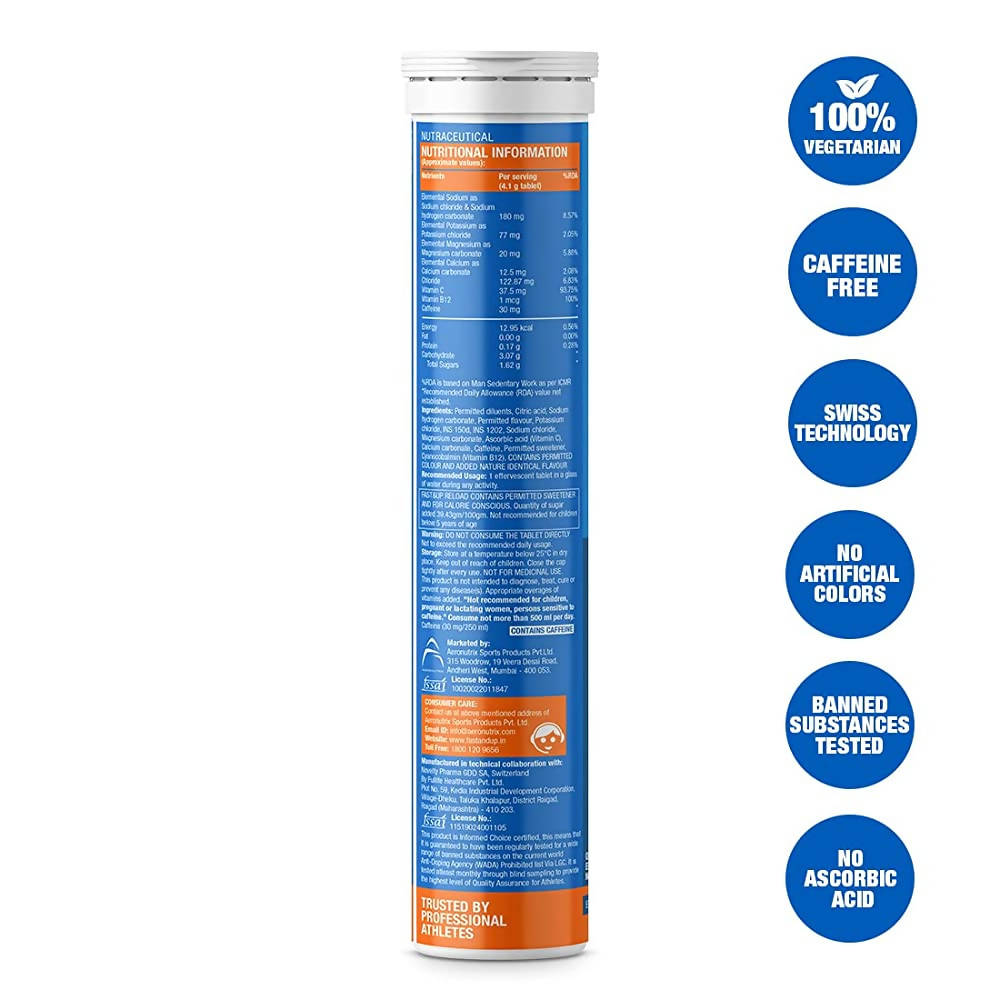 Fast&Up Reload + Caffeine Effervescent Tablets - Swadesiicart