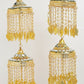 NVR Women's Pack Of 2 Gold-Polished & White Pearl Mirror Work Bridal Layered Kaleera Sets - Swadesiicart