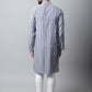 Even Apparels Blue Color Pure Cotton Men's Kurta With Band Collar (STR1168) | Swadesiicart