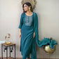 Partywear Designer Firozy Rayon Slub Stitched Suit With Dupatta - Tanisha | Swadesiicart