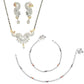 AanyaCentric Gold-Polished Mangalsutra Pendant Earring Set & Silver Plated Anklet