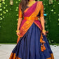 DEIANA'S Beautiful KanJivaram Silk Jari Lahengha Choli - Blue | Swadesiicart
