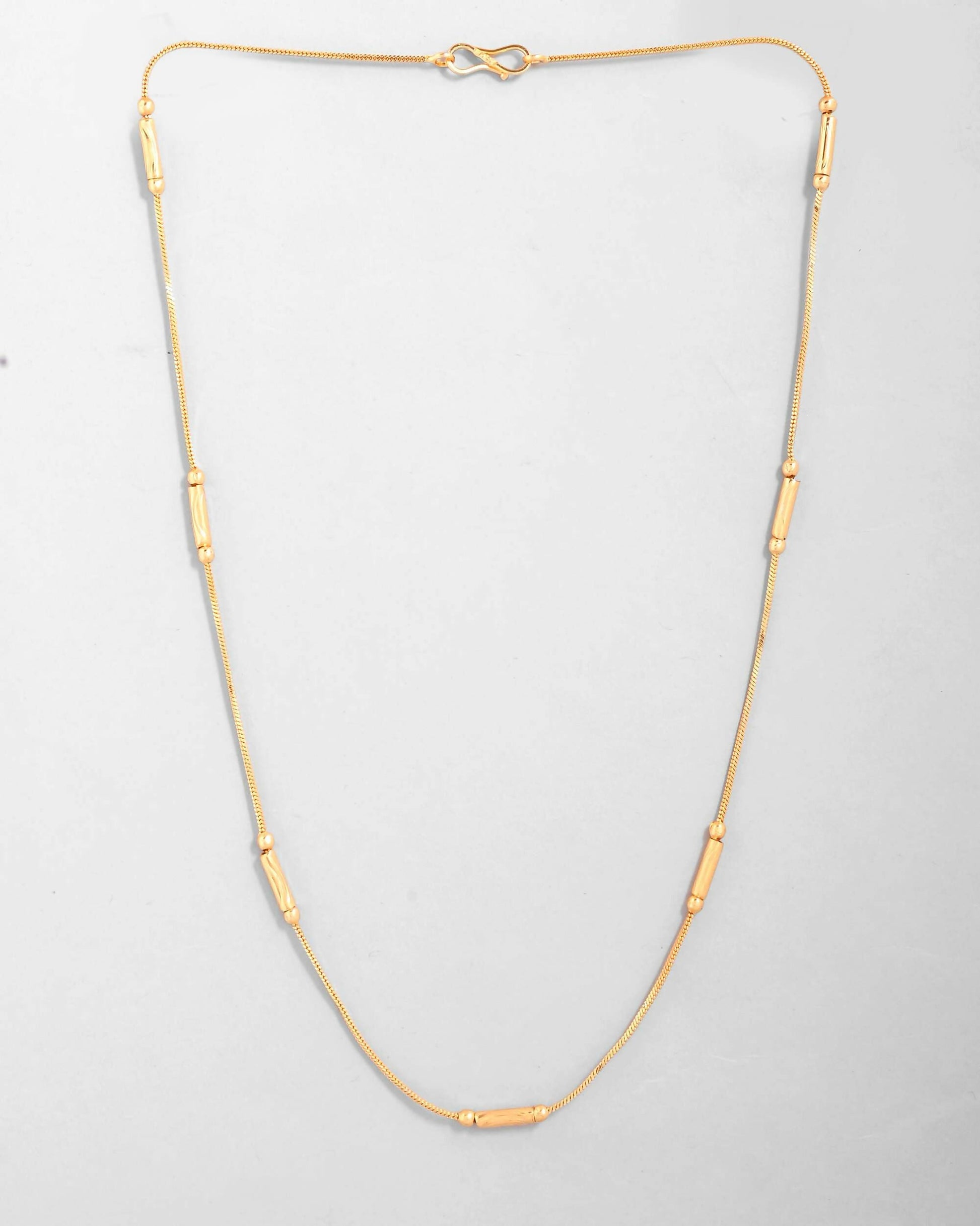 VOJ Gold-Polished Designer Chain With Gold Pipe | Swadesiicart