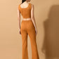 Myshka Women's Mustard Solid Top With Trousers - Swadesiicart