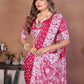 Aastha Fashion Pink Viscose Silk Handmade Original Bandhej Saree