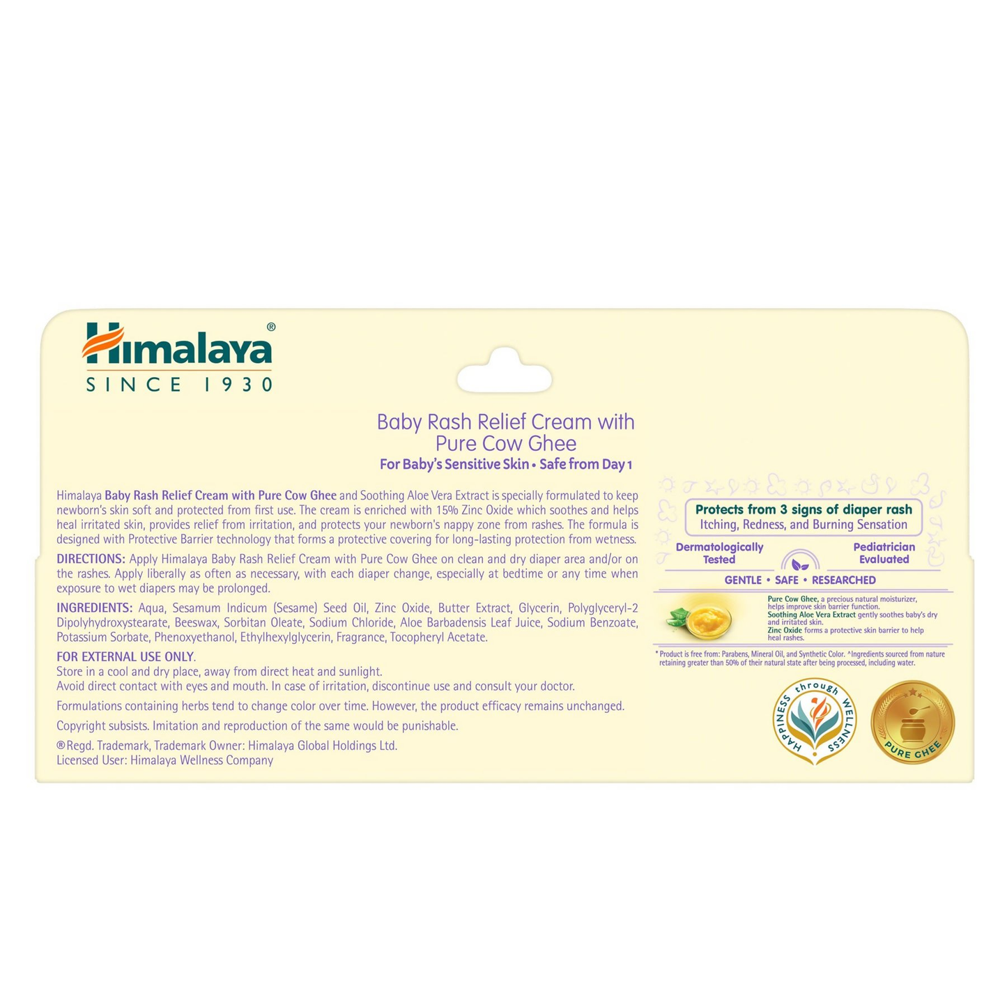 Himalaya Herbals Baby Rash Relief Cream with Pure Cow Ghee | Ayurvedic Healing Cream for Diaper Rash - Swadesiicart