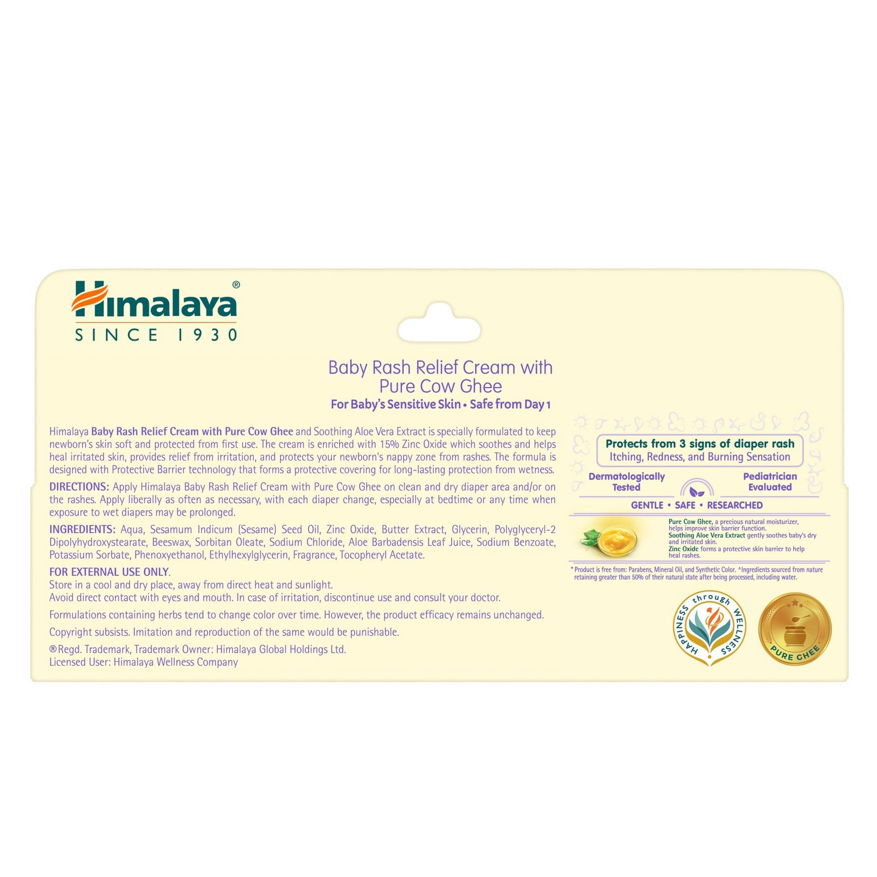Himalaya Herbals Baby Rash Relief Cream with Pure Cow Ghee | Ayurvedic Healing Cream for Diaper Rash - Swadesiicart