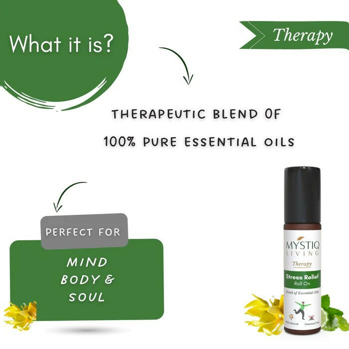 Mystiq Living Therapy Stress Relief Roll On - Swadesiicart
