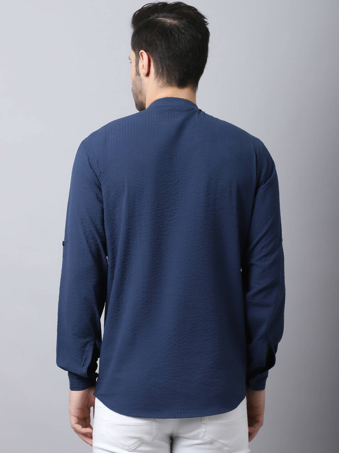Even Apparels Navy Pure Cotton Men's Kurta With Side Placket | Swadesiicart