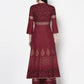 Aniyah Rayon Maroon Color Block Print Anarkali kurta (AN-182K)