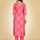 Jyoti Fashion Women's Pink Viscose Rayon Embroidered Kurta Pant Set | Swadesiicart
