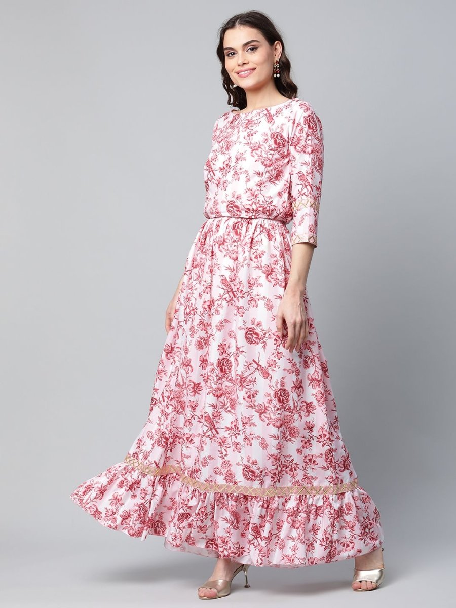 Ahalyaa Women Rayon Pretty Pink Printed Ready to Wear Lehenga Choli with Dupatta | Swadesiicart