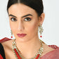 Mominos Fashion Johar Kamal Handicraft Finish White & Red Pearls Choker For Women (White/Red) | Swadesiicart