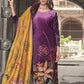 Jyoti Fashion Women's Purple Velvet Floral Digital Printed Kurta with Trouser & Dupatta | Swadesiicart