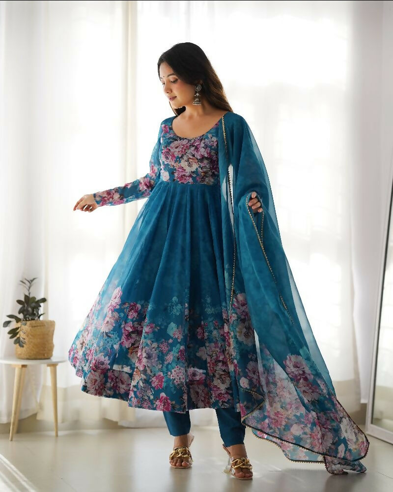 Joban Fashion Rama Kurta Set Organza Sequin Embroidery Work - Swadesiicart