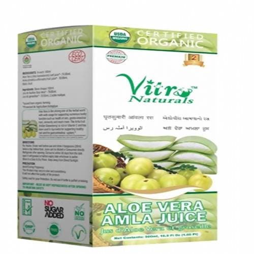 Vitro Naturals Certified Organic Aloe Vera Amla Juice | Swadesiicart