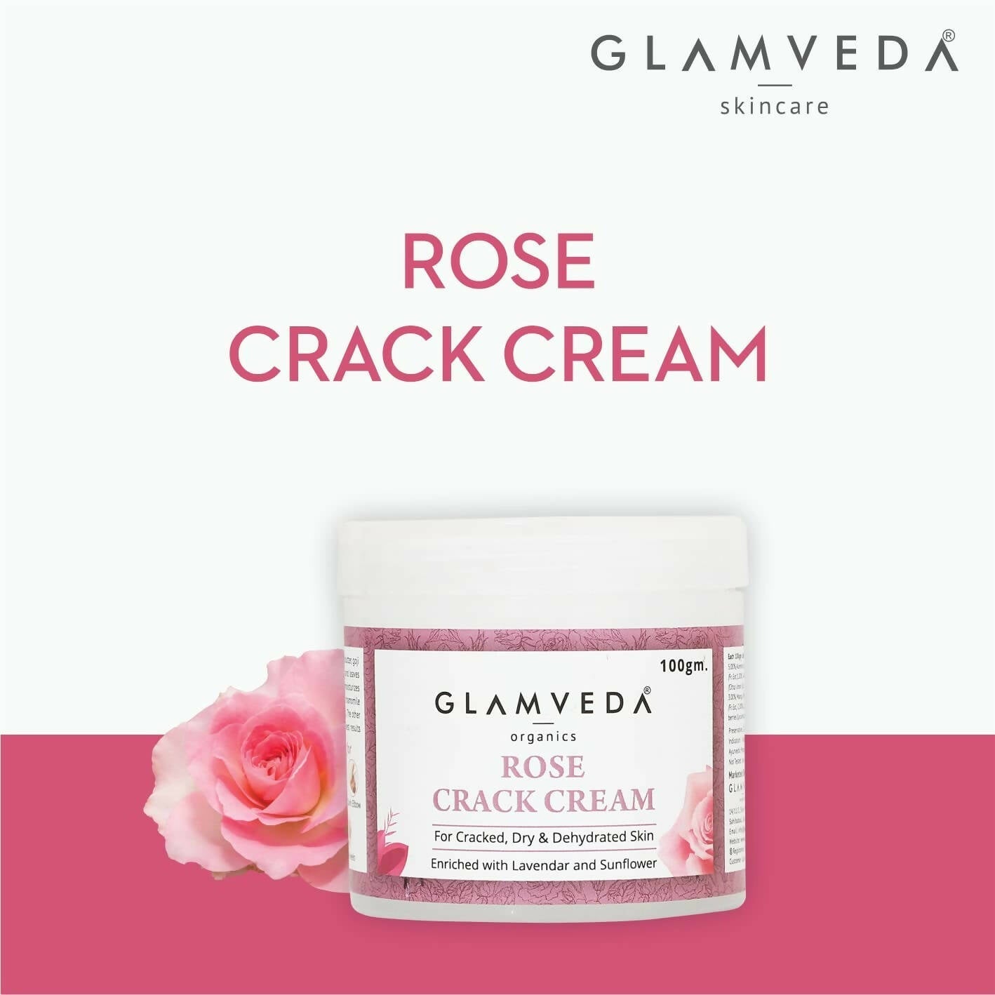 Glamveda Rose Hand & Foot Crack Cream - Swadesiicart